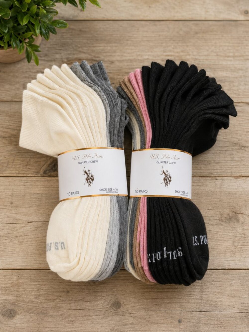U.S. Polo Assn Quarter Crew Socks 20 Pairs Multicolor Low Cut NWT